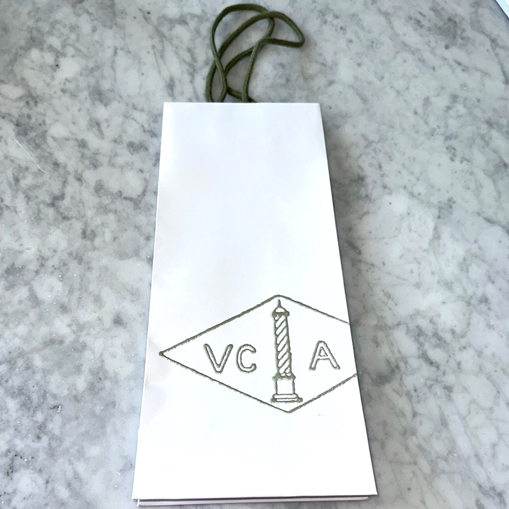 Van Cleef & Arpels White Bag with Green Logo